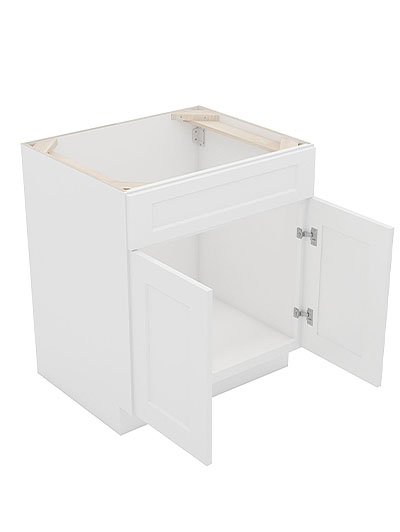 AW-SB24B: Ice White Shaker 24″ 2 Door Sink Base Cabinet