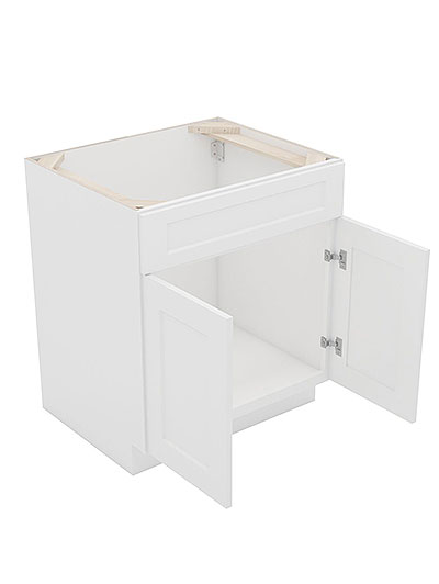 AW-SB27B: Ice White Shaker 27″ 2 Door Sink Base Cabinet