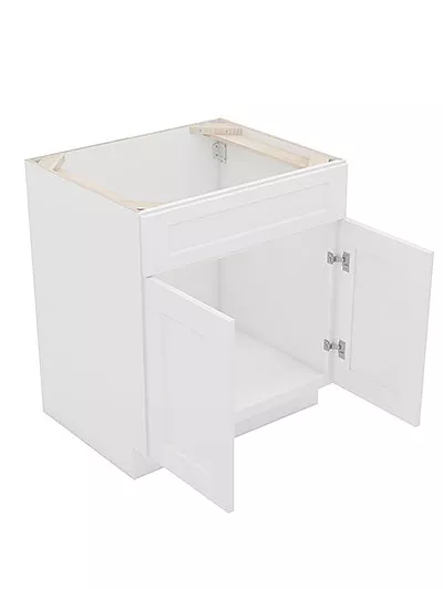 AW-SB27B: Ice White Shaker 27″ 2 Door Sink Base Cabinet