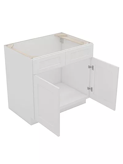 AW-SB33B: Ice White Shaker 33″ 2 Door Sink Base Cabinet