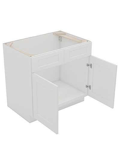 AW-SB36B: Ice White Shaker 36″ 2 Door Sink Base Cabinet