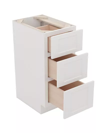 AW-SVB1521-34-1/2″: Ice White Shaker 15″ Three Drawer Base vanity