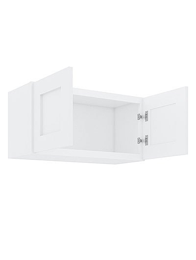 AW-W2415B: Ice White Shaker 24″ Double Door Bridge Wall Cabinet