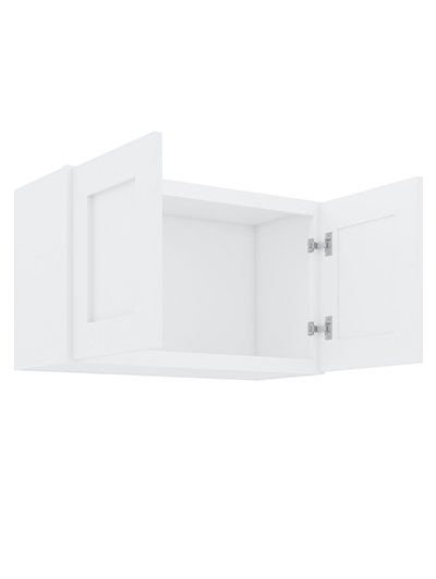 AW-W2418B: Ice White Shaker 24″ Double Door Bridge Wall Cabinet