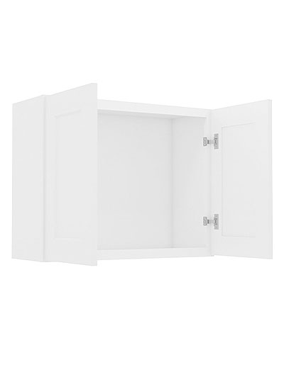 AW-W2424B: Ice White Shaker 24″ Double Door Bridge Wall Cabinet