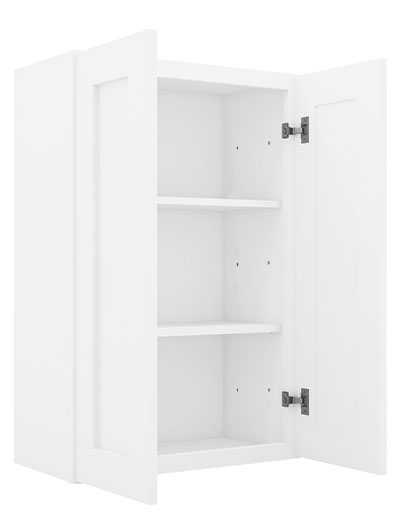 AW-W2436B: Ice White Shaker 24″ Double Door Wall Cabinet