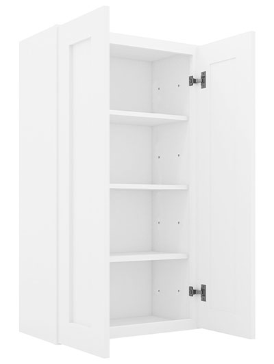 AW-W2442B: Ice White Shaker 24″ Double Door Wall Cabinet