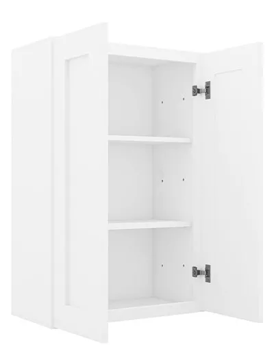 AW-W2736B: Ice White Shaker 27″ Double Door Wall Cabinet