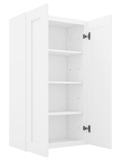 AW-W2742B: Ice White Shaker 27″ Double Door Wall Cabinet