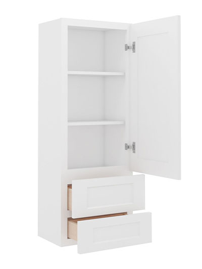 AW-W2D1848: Ice White Shaker 18″ 2 Drawer Wall Cabinet