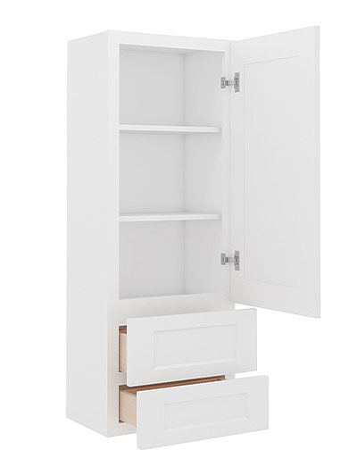 AW-W2D1860: Ice White Shaker 18″ 2 Drawer Wall Cabinet