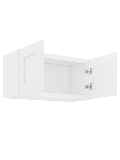 AW-W3015B: Ice White Shaker 30″ Double Door Bridge Wall Cabinet