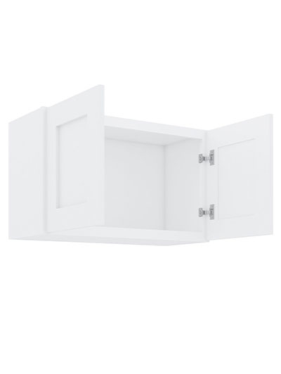AW-W3018B: Ice White Shaker 30″ Double Door Bridge Wall Cabinet