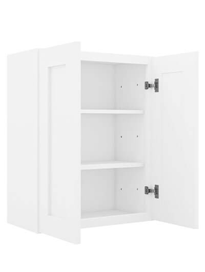 AW-W3030B: Ice White Shaker 30″ Double Door Wall Cabinet