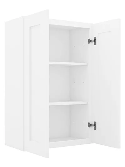 AW-W3036B: Ice White Shaker 30″ Double Door Wall Cabinet