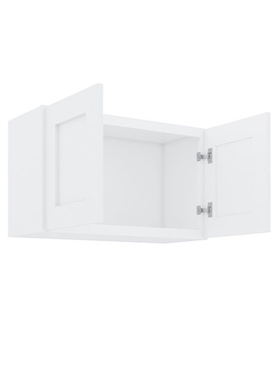 AW-W3318B: Ice White Shaker 33″ Double Door Bridge Wall Cabinet