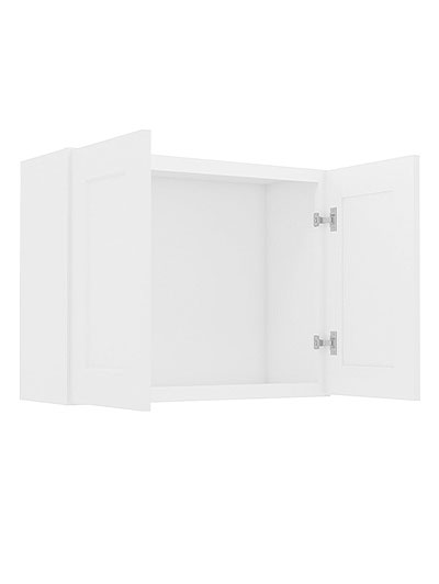 AW-W3324B: Ice White Shaker 33″ Double Door Bridge Wall Cabinet