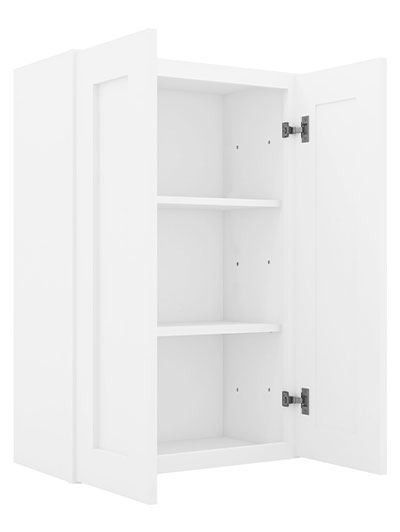 AW-W3336B: Ice White Shaker 33″ Double Door Wall Cabinet