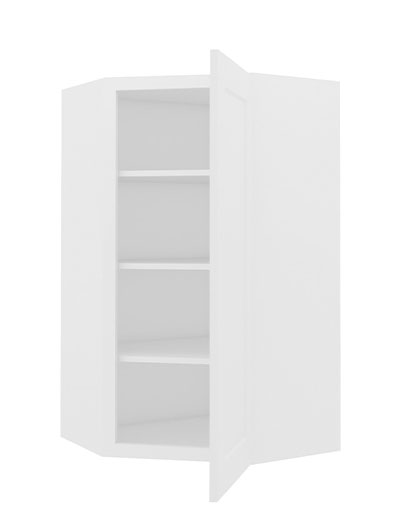 AW-WDC2442: Ice White Shaker 24″ Diagonal Corner Wall Cabinet