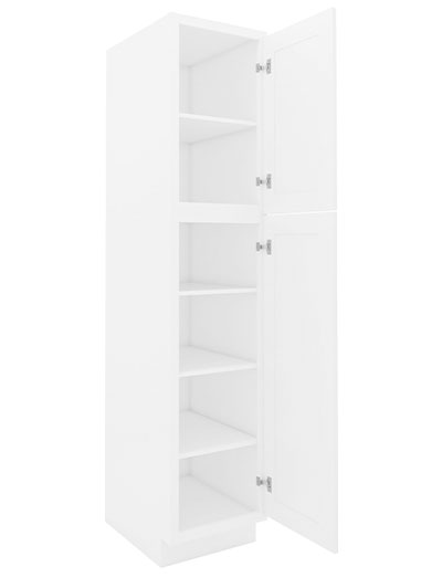 AW-WP1584: Ice White Shaker 15″ 2 Door Pantry Cabinet