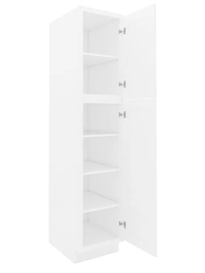 AW-WP1584: Ice White Shaker 15″ 2 Door Pantry Cabinet