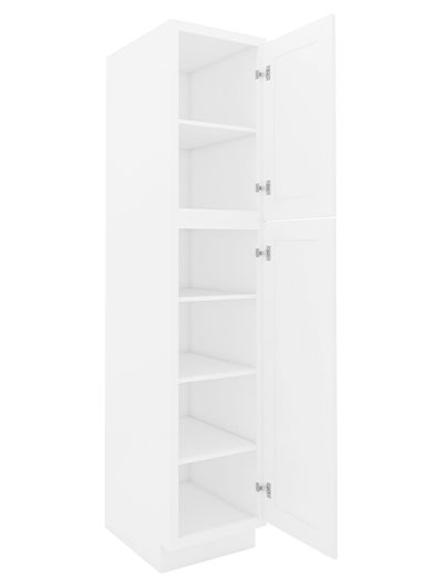 AW-WP1590: Ice White Shaker 15″ 2 Door Pantry Cabinet