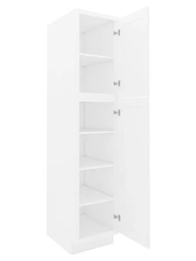 AW-WP1590: Ice White Shaker 15″ 2 Door Pantry Cabinet
