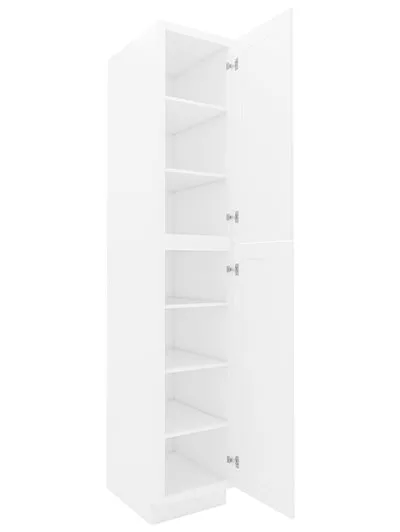 AW-WP1596: Ice White Shaker 15″ 2 Door Pantry Cabinet