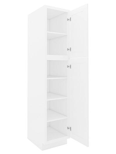 AW-WP1890: Ice White Shaker 18″ 2 Door Pantry Cabinet