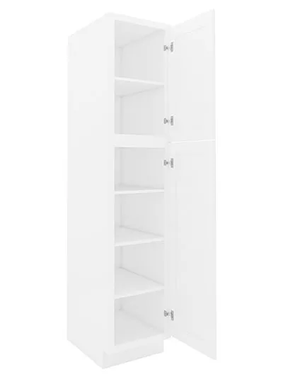 AW-WP1890: Ice White Shaker 18″ 2 Door Pantry Cabinet