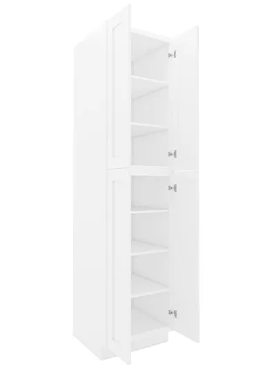 AW-WP2496B: Ice White Shaker 24″ 4 Door Pantry Cabinet