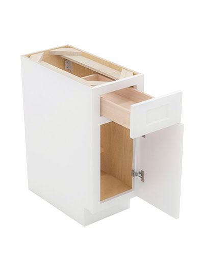 WS-B12: Shaker White 12″ Single Drawer Single Door Base Cabinet