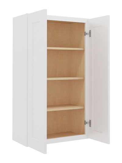 WS-W2442: Shaker White 24″ Double Door 42″ High Wall Cabinet