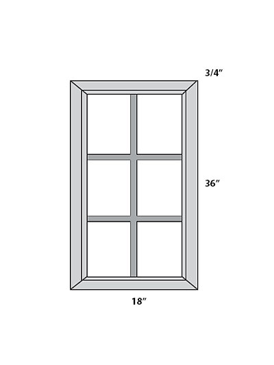 Ashville Cinnamon 18×36 Mullion Glass Door