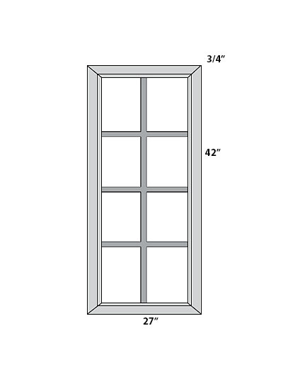 Ashville Antique White 27×42 Mullion Glass Door (Pair)