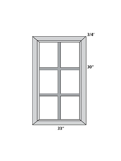 Ashville Antique White 33×30 Mullion Glass Door (Pair)