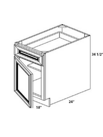 Double Shaker Smoky Grey 18″ Single Drawer, Single Door Base Cabinet