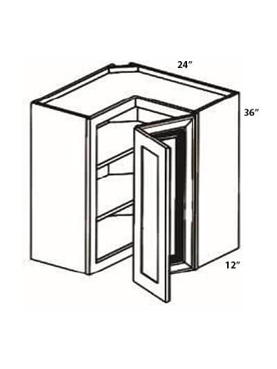 Ashville Cinnamon 24×36 Easy Reach Corner Wall Cabinet