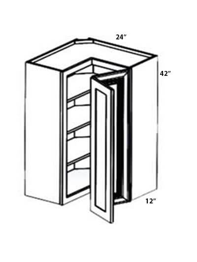 Ashville Cinnamon 24×42 Easy Reach Corner Wall Cabinet