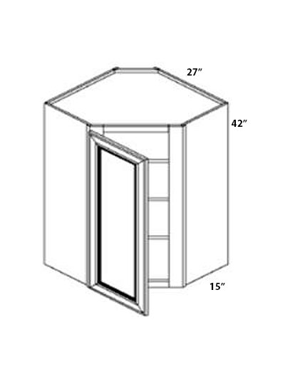 Ashville Cinnamon 27x42x15 Wall Diagonal Corner Cabinet
