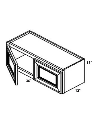 Blue Shaker 36inch Double Door Wall Bridge Cabinet W3615