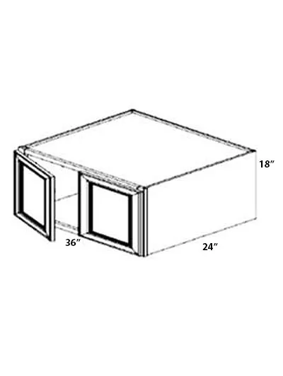 Blue Shaker 36inch Wall Refrigerator Cabinet W361824