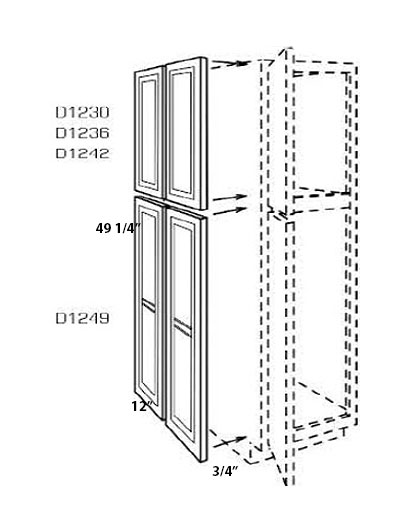 Ashville Cinnamon 12×49 Decorator Matching Door for Tall Cabinets