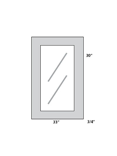 Double Shaker White 33×30 Glass Door (Pair)
