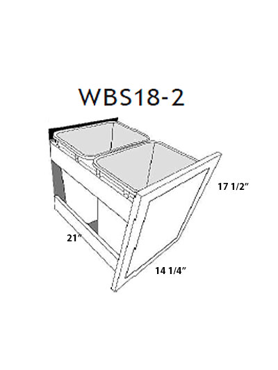 Double Shaker White Waste Basket Double Pull Out