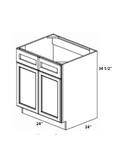 Eldridge Ash Walnut 24inch Double Door Sink Base Cabinet Sb24