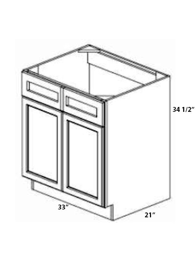 Rockport Grey 33″ Double Door  Vanity Base Cabinet