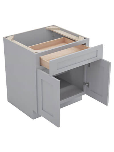 AB-B30B: Lait Grey Shaker 30″ 1 Drawer 2 Door Base Cabinet
