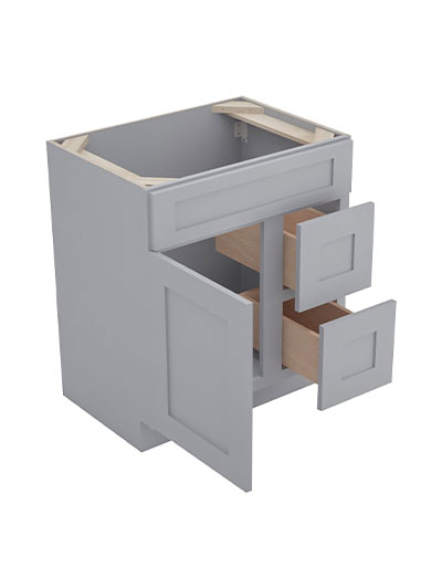 Lait Grey Shaker 30 in. W x 21 in. D x 34.5 in. H Double Right Drawer Vanity