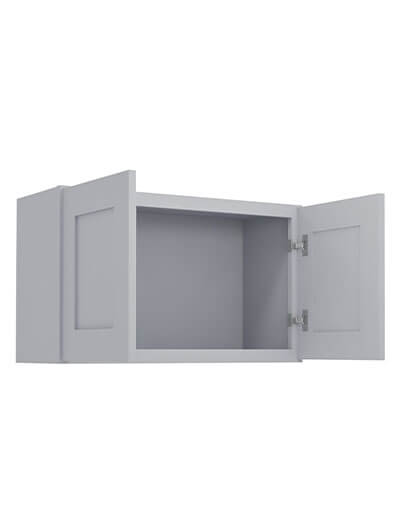 AB-W3018B: Lait Grey Shaker 30″ Double Door Bridge Wall Cabinet
